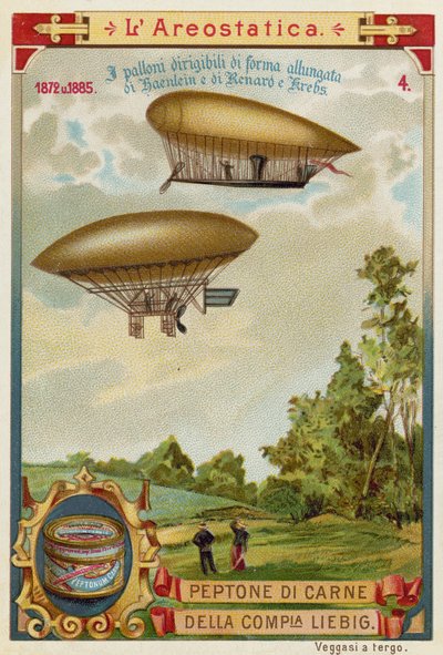 Dirigíveis dirigíveis de Haenlein (1872) e Renard e Krebs (1885) de European School