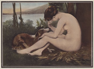 Echo, lamentando a sua rejeição por Narciso (cor litho) de European School