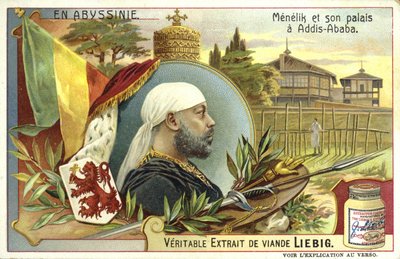 Imperador Menelik II da Etiópia e seu palácio em Addis Ababa de European School