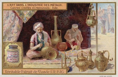 Cobre gravado e fumegado, Índia (chromolitho) de European School