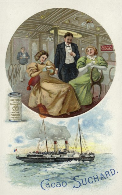 Desfrutando de cacau Suchard a bordo de um navio de European School
