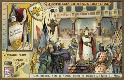 Enrico Dandolo, Doge de Veneza, pregando a Quarta Cruzada na Basílica de São Marcos, Veneza de European School