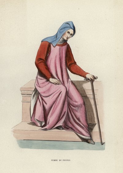 Woman Of The People (gravura colorida) de European School