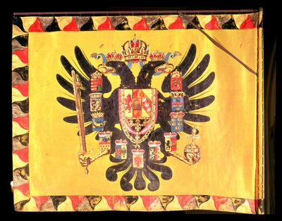 Bandeira da Dinastia Imperial dos Habsburgos, c.1700 (seda pintada) de European School