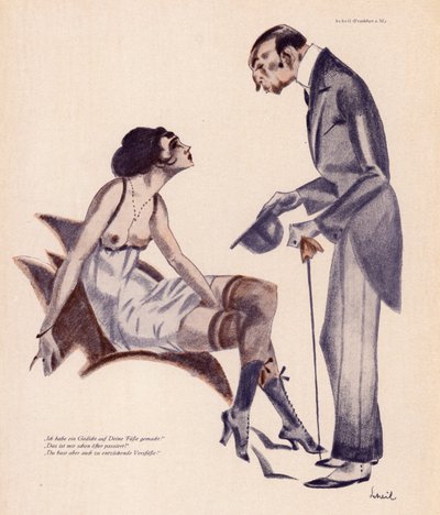 Fetichista dos pés (litografia a cores) de European School