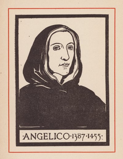Fra Angelico, artista italiano do Renascimento (litografia) de European School