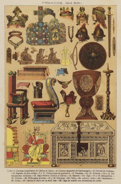 Francos, Idade Média (cor litho) de European School