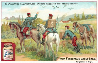 Pombos-correio do exército francês (chromolitho) de European School