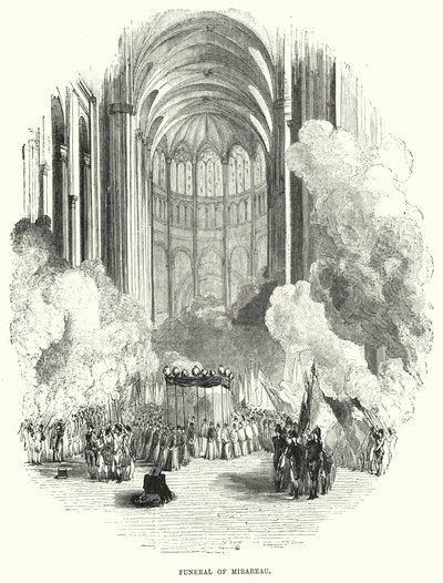 Funeral de Mirabeau (gravura) de European School