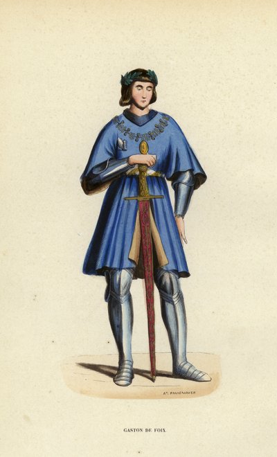 Gaston De Foix (gravação a cores) de European School