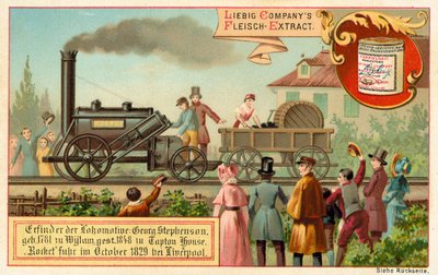 A locomotiva a vapor de George Stephenson Rocket, Liverpool de European School