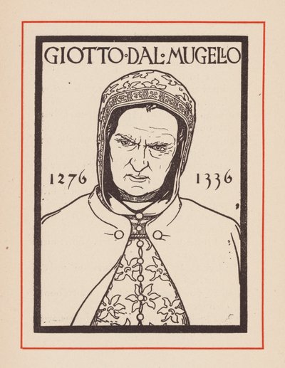 Giotto, artista medieval italiano (litografia) de European School