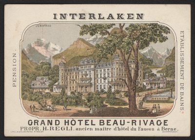 Grand Hotel Beau-Rivage, Interlaken (gravação a cores) de European School