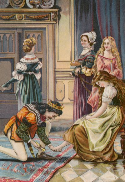 Contos de Grimms: Cinderela (cromolitho) de European School