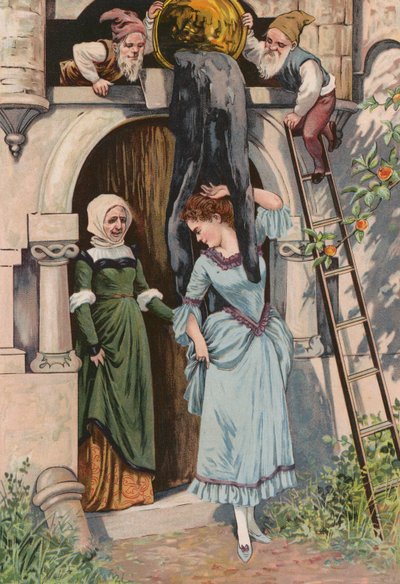 Contos de Grimms: A Velha Mãe Geada (cromolitho) de European School