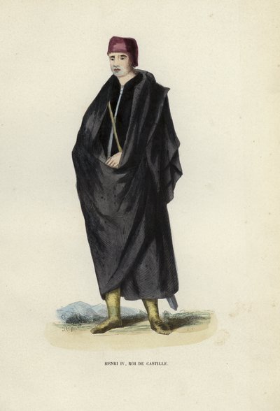 Henri IV, Roi De Castille (gravura a cores) de European School