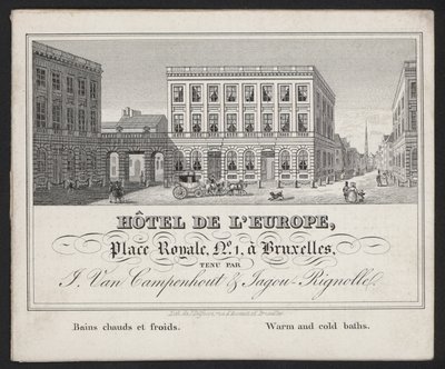Hotel De L Europa, Bruxelas, J Van Campenhout e Jagou Rignolle de European School