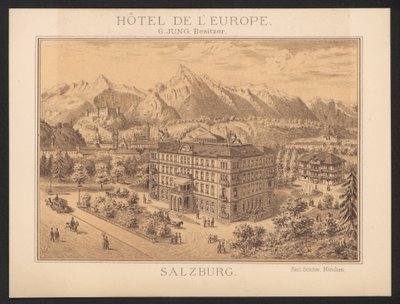 Hotel Trade Card (gravação a cores) de European School