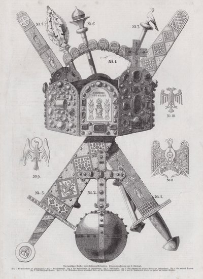 Jóias da coroa imperial da Alemanha (gravura) de European School
