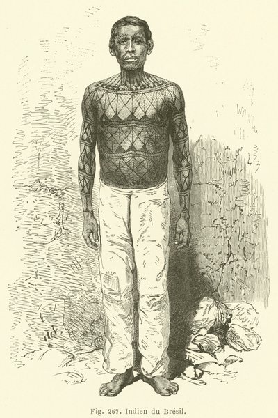 Índio brasileiro (gravura) de European School