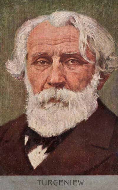 Ivan Turgenev, romancista russo (litografia a cores) de European School