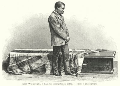 Jacob Wainwright, um Yao, pelo caixão de Livingstone (gravura) de European School