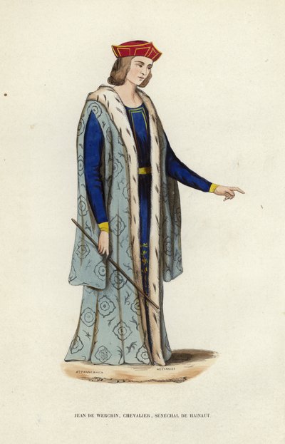 Jean De Werchin, Chevalier, Senechal De Hainaut (gravura colorida) de European School