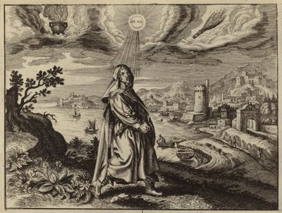 Jeremias lamentando a ruína de Jerusalém (gravura) de European School
