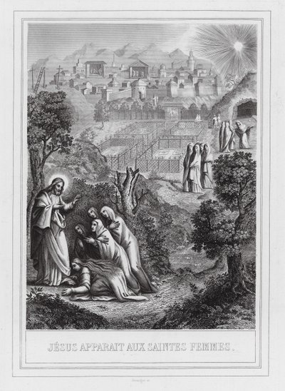 Jesus aparece às mulheres santas (gravura) de European School