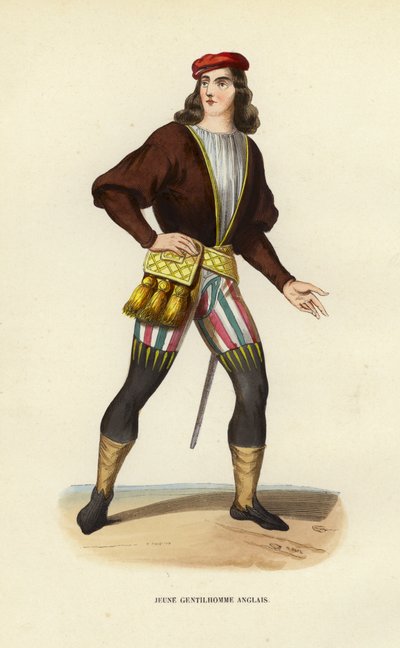 Young English Gentleman (gravura colorida) de European School