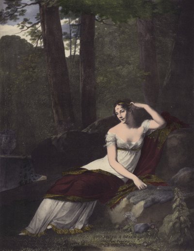 Josephine em Malmaison (litografia a cores) de European School