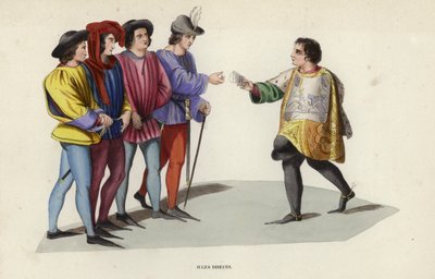 Juges Diseurs (gravura colorida) de European School