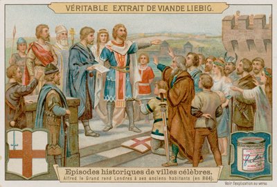 O Rei Alfredo, o Grande, despeja os dinamarqueses de Londres em 884 dC de European School