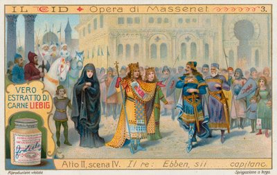 Le Cid de Massenet, cartão Liebig, início do século XX (cromo) de European School