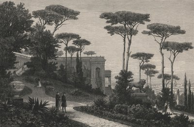 Le Monte-Pincio A Rome (gravura) de European School