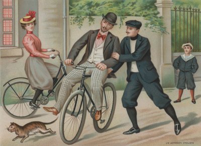 Aprendendo a andar de bicicleta (cromolito) de European School