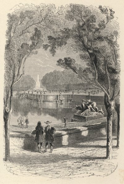 Les Hautes Terrasses A Versailles (gravura) de European School