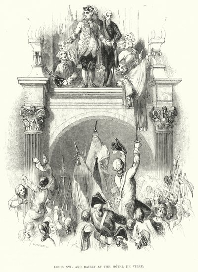Louis XVI e Bailly no Hotel de Ville (gravura) de European School