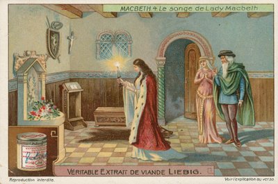 Macbeth, cartão Liebig, início do século XX (cromo) de European School
