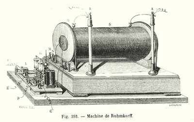 Machine de Ruhmkorff (gravura) de European School