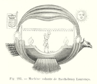 Machine volante de Barthelemy Lourenco (gravura) de European School