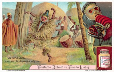 Máscaras de dançarinos africanos (chromolitho) de European School