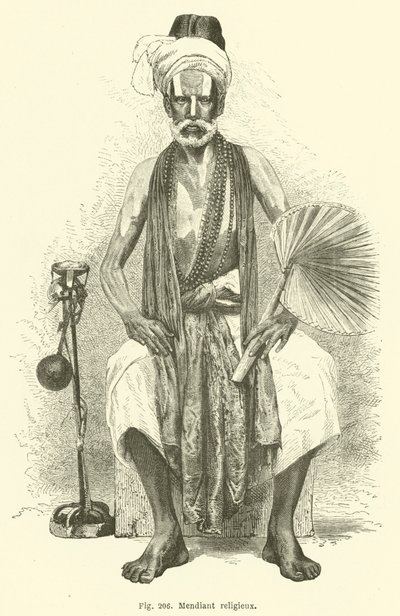 Mendigo religioso (gravura) de European School