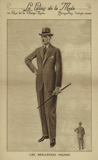 Moda masculina, cerca de 1930 (litografia) de European School