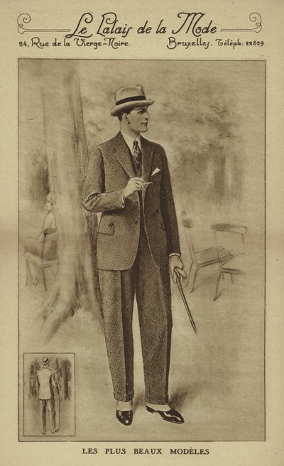 Moda masculina, cerca de 1930 (litografia) de European School