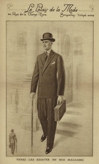 Moda masculina, cerca de 1930 (litografia) de European School
