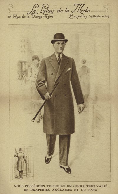 Moda masculina, cerca de 1930 (litografia) de European School
