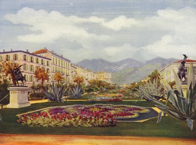Menton, Le Jardin Public (litografia a cores) de European School