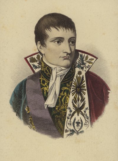 Napoleão Bonaparte (gravura colorida) de European School