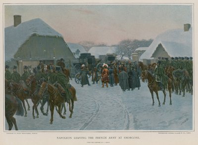 Napoleão deixando o exército francês em Smorgoni de European School